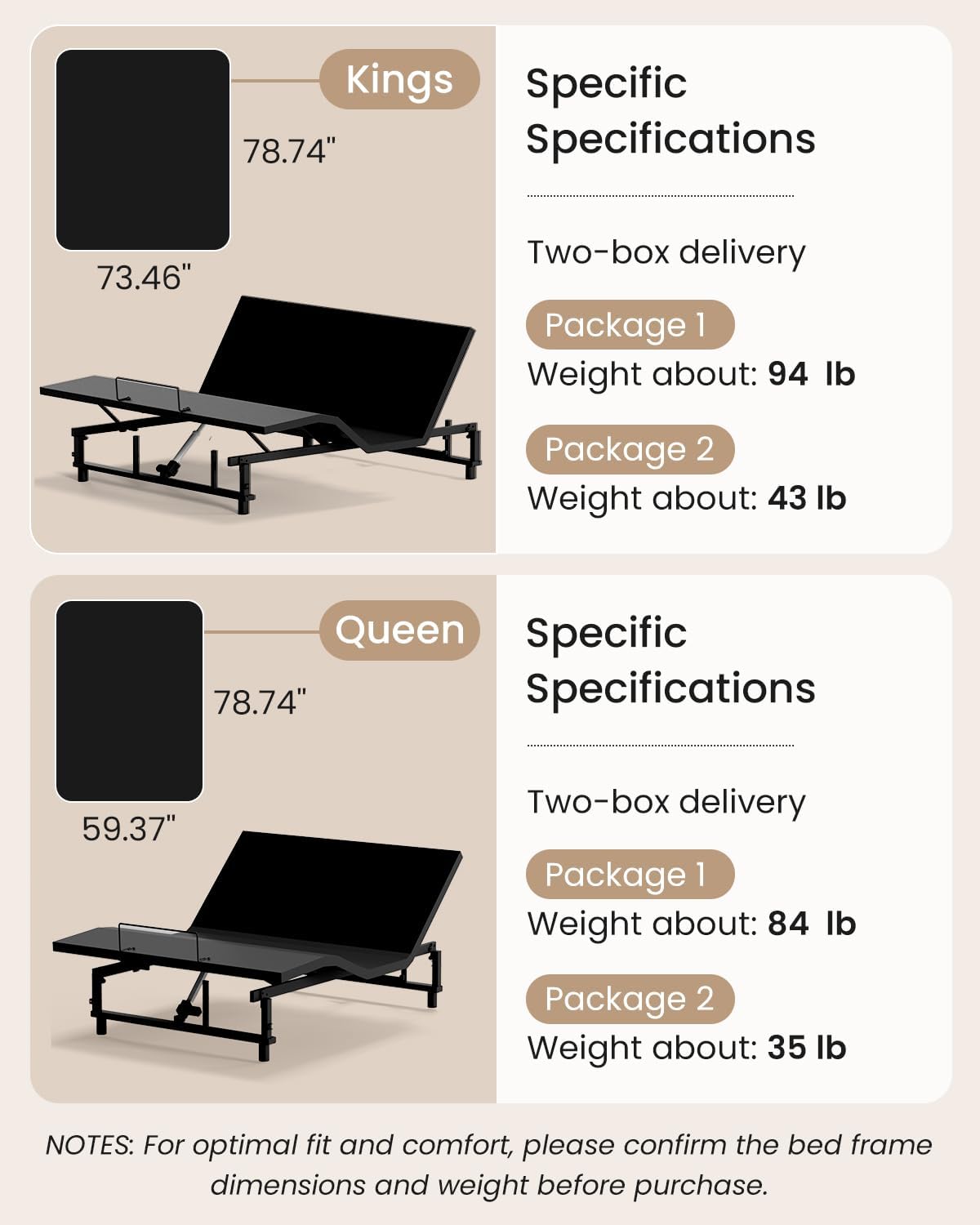 Mixcous King Adjustable Bed Frame with Zero Gravity Heavy Duty 750 lbs | Zero Gravity Anti-Snore Mode, Head & Foot Incline, Wireless Remote Control, Easy Assembly, Heavy Duty Frame