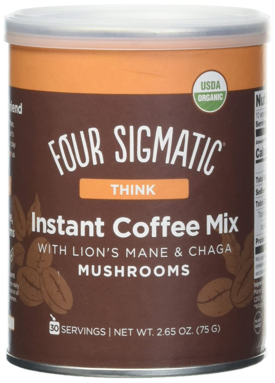 Four Sigmatic Organic Instant Coffee Powder | Mushroom Coffee Instant Mix with Cordyceps, Chaga and Eleuthero for Better Focus and Immune Support | 10 Packets