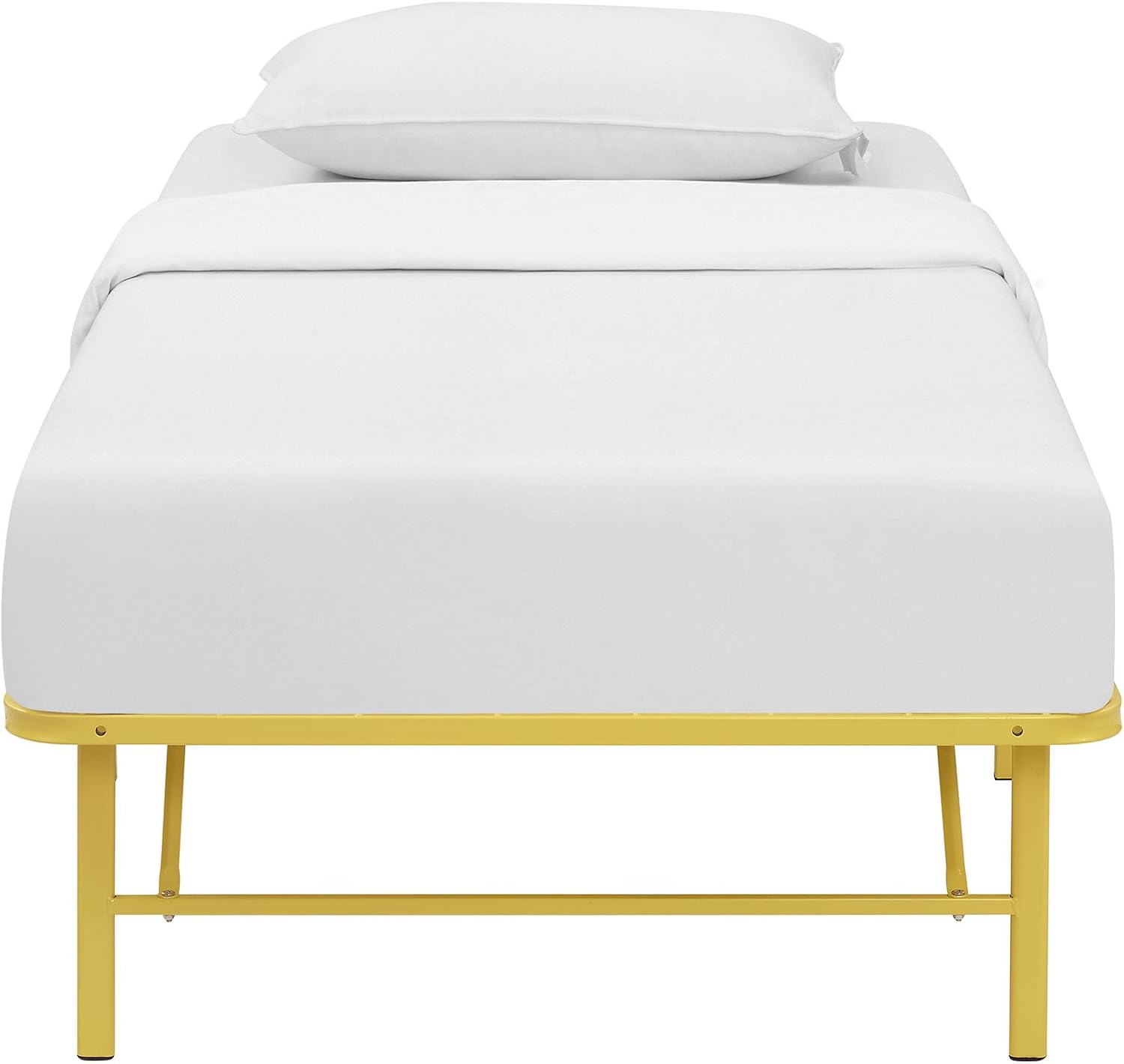Modway Horizon Queen Bed Frame In Gray - Replaces Box Spring - Folding Metal Mattress Bed Frame
