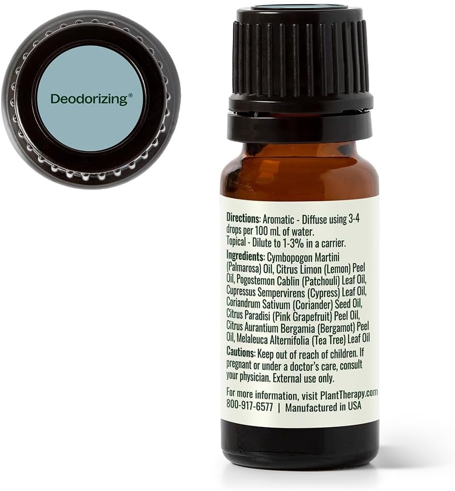Plant Therapy Deodorizing Essential Oil Blend 10 mL Ideal for Cleaning | Pure Essential Oils, Undiluted, Ideal for Household Cleaning & Deodorizing