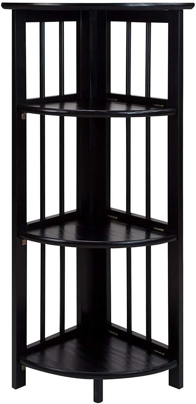 Casual Home 3-Shelf Folding Stackable Bookcase (27.5" Wide)-Walnut