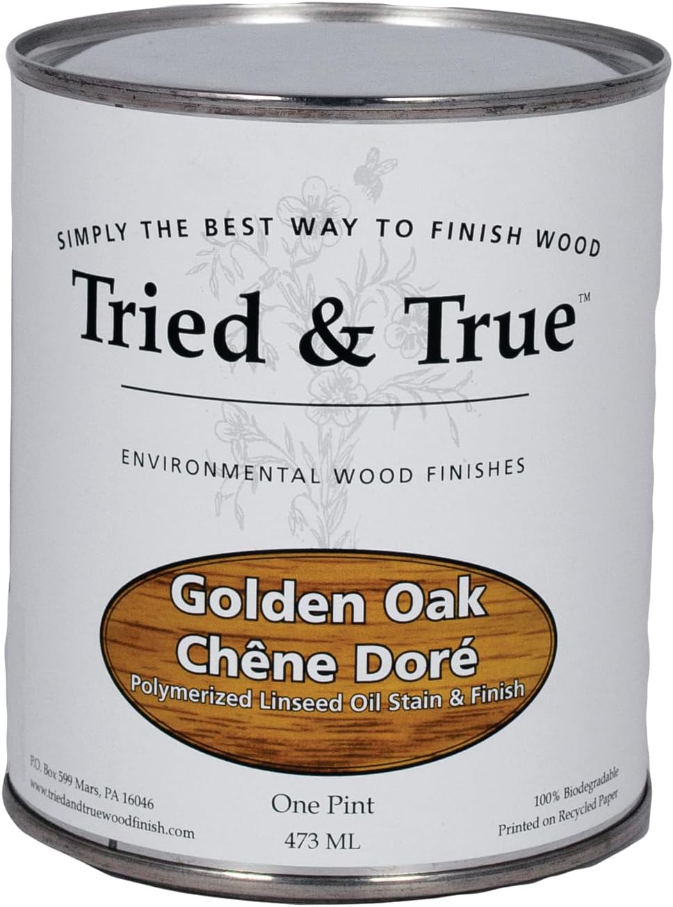 Tried & True Dark Walnut Stain & Finish, Pint | Linseed Oil Natural Wood Stain, Ideal for Home Improvement, Furniture, & Kitchen Wood Projects, Pigmented Danish Oil