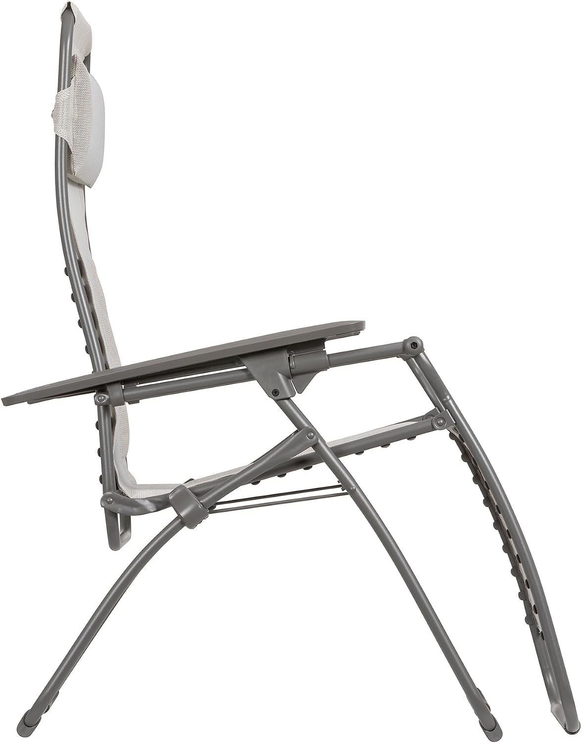 Lafuma Futura Series Patio and Poolside Zero Gravity Outdoor Lounge Recliner Chair with Adjustable and Removable Headrest, Moss Green