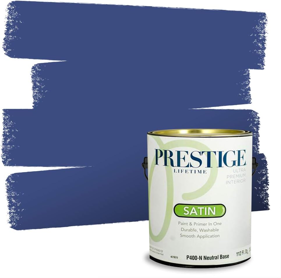 PRESTIGE Paints Exterior Paint and Primer In One, 1-Gallon, Satin, Comparable Match of Sherwin Williams* Blueblood*