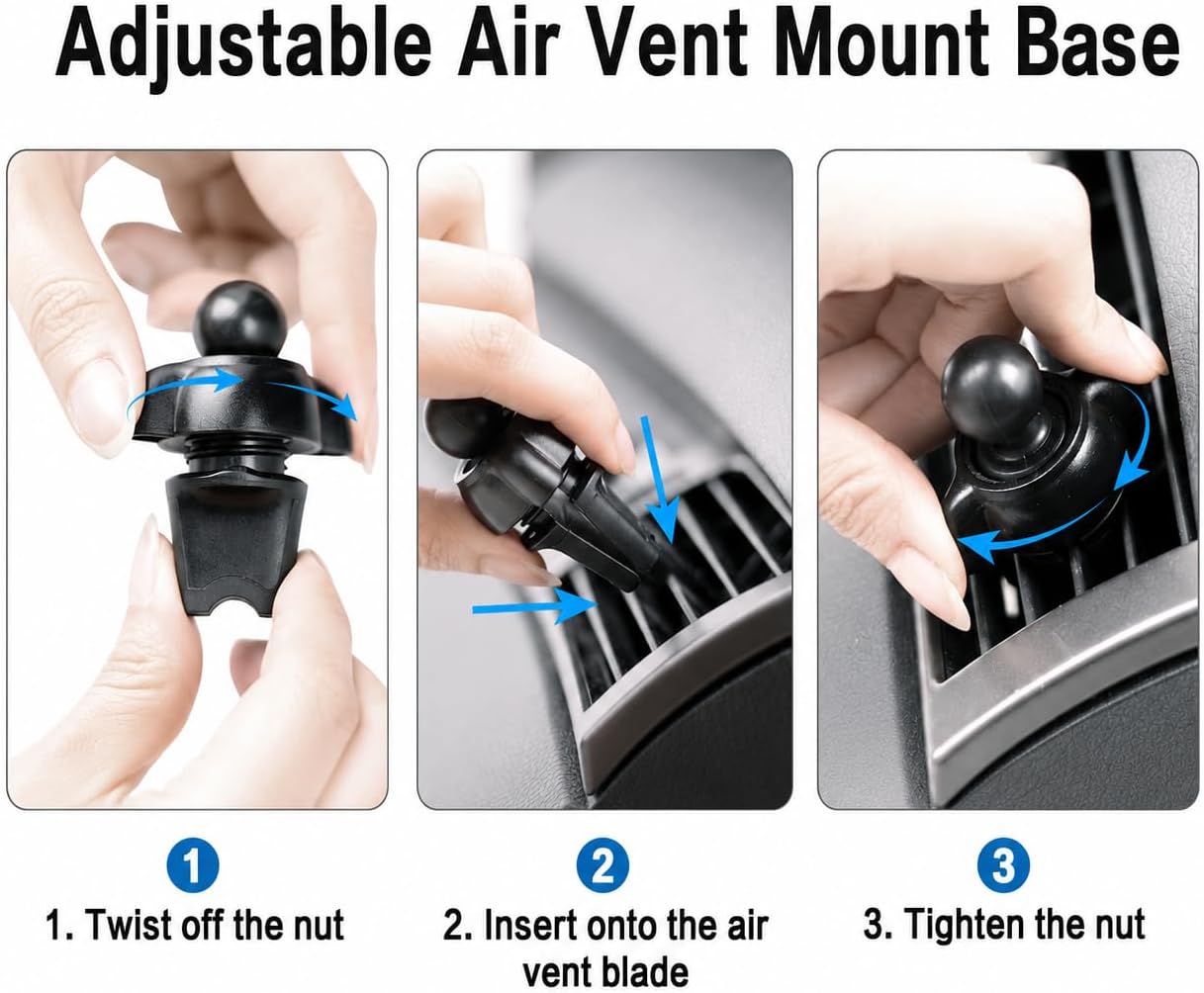 APPS2Car Garmin GPS Car Mount, 17mm Ball Air Vent Mount | Compatible with Garmin Nuvi, Drive, DriveSmart