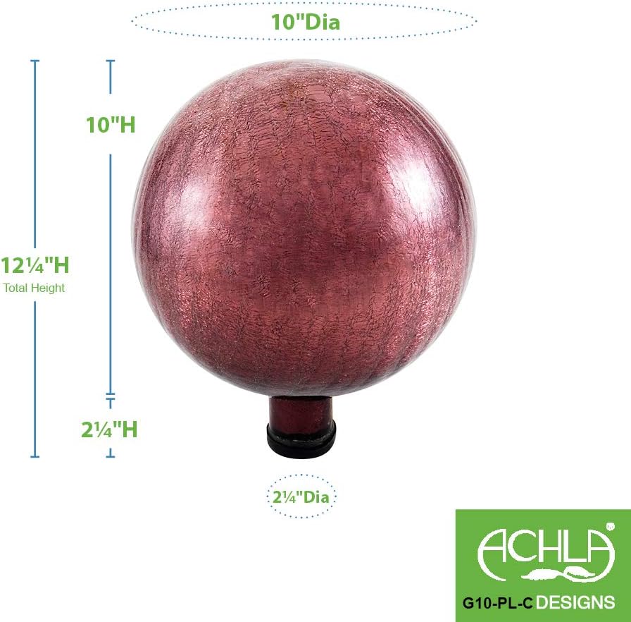 Achla Designs G10-FG-C Gazing, Fern Green 10 inch Glass Garden Globe Ball Sphere, 10