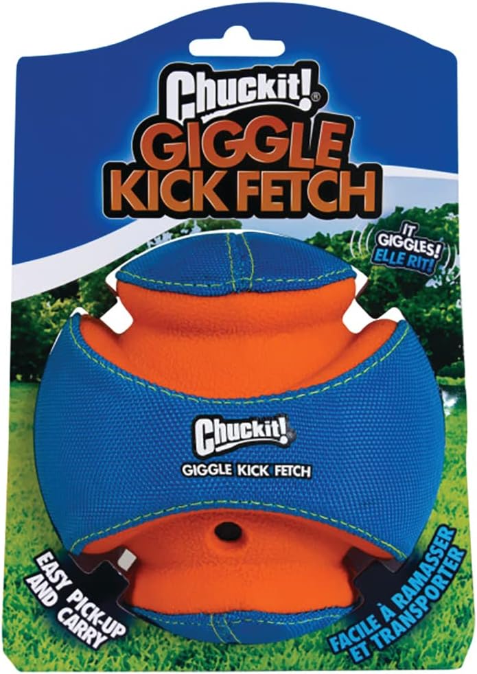 Chuckit! Kick Fetch Ball Dog Toy, Floats in Water, Large 8 Inch Diameter | Durable rubber and foam build, interactive play design, great for pool or lake sessions, built for big breed dogs each day