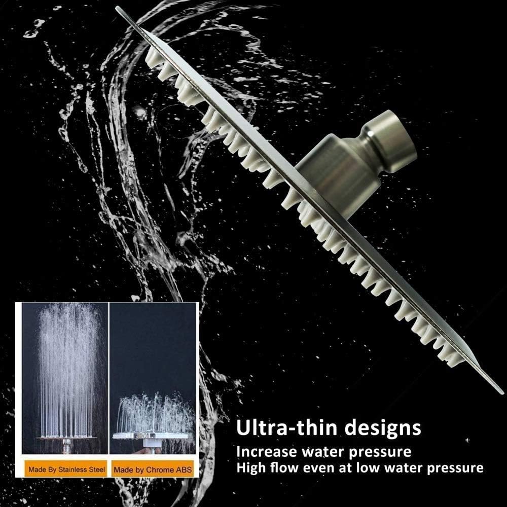 NearMoon Rain Shower Head, Ultra-Thin Design-Pressure Boosting, Awesome Some Experience, High Flow Stainless Steel Rainfall Head (10 Inch