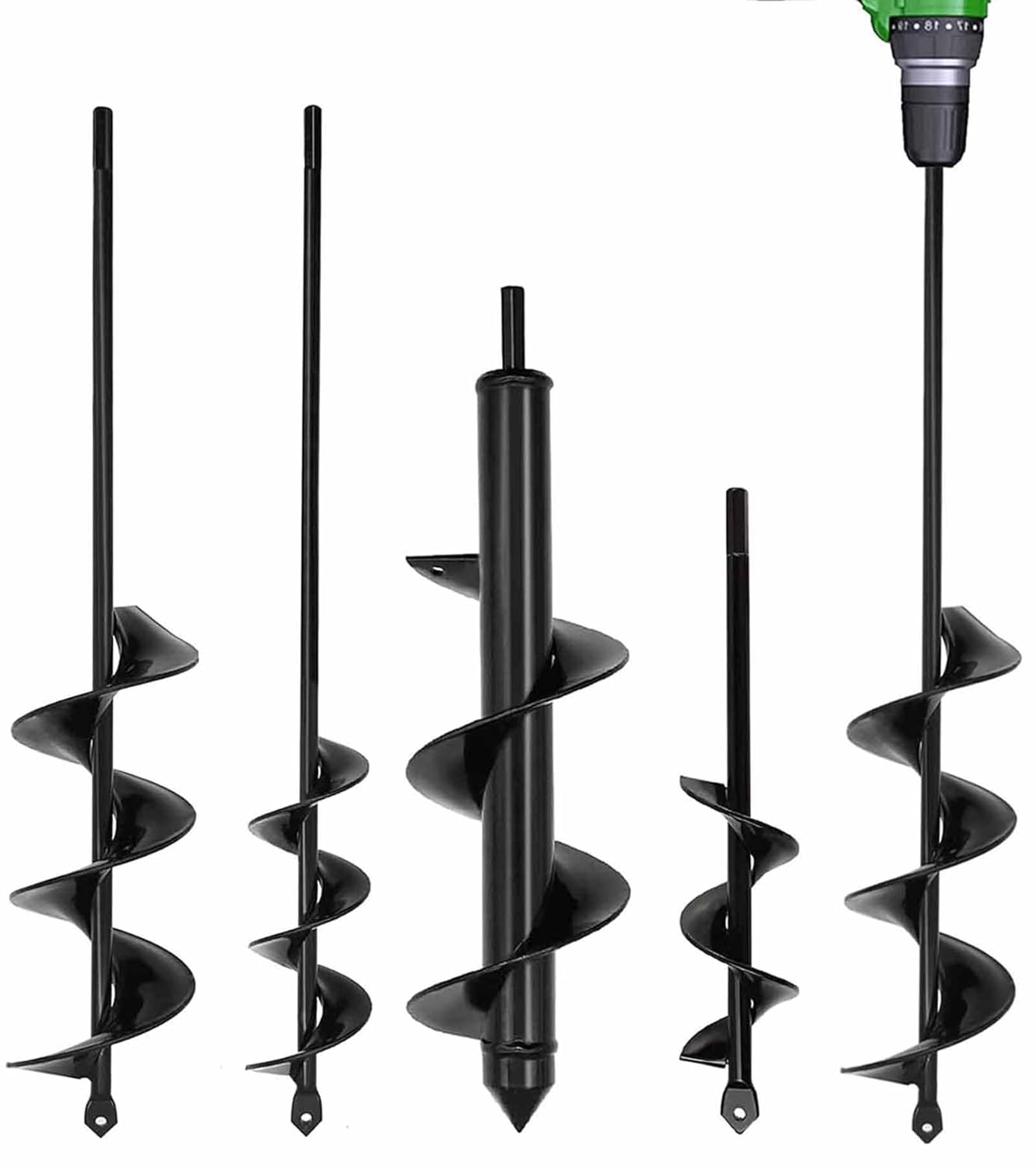 TCBWFY Auger Drill Bit for Planting 1.6x16.5inch Extended Length Garden Auger Spiral Drill Bit for Planting Bulbs Flowers,Post Hole Digger for 3/8”Hex Drill