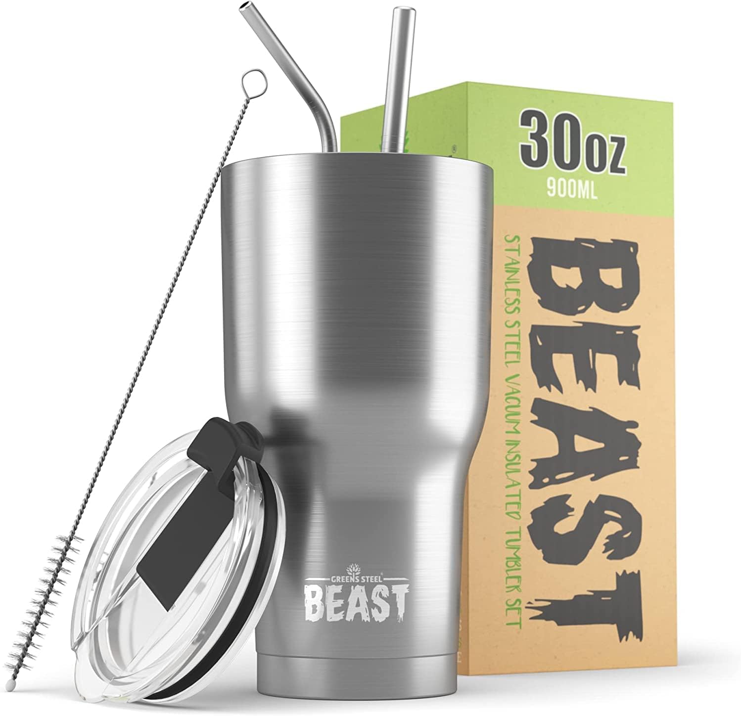 Beast 30 oz Tumbler Stainless Steel Vacuum Insulated Coffee Ice Cup Double Wall Travel Flask (Cupcake Pink)