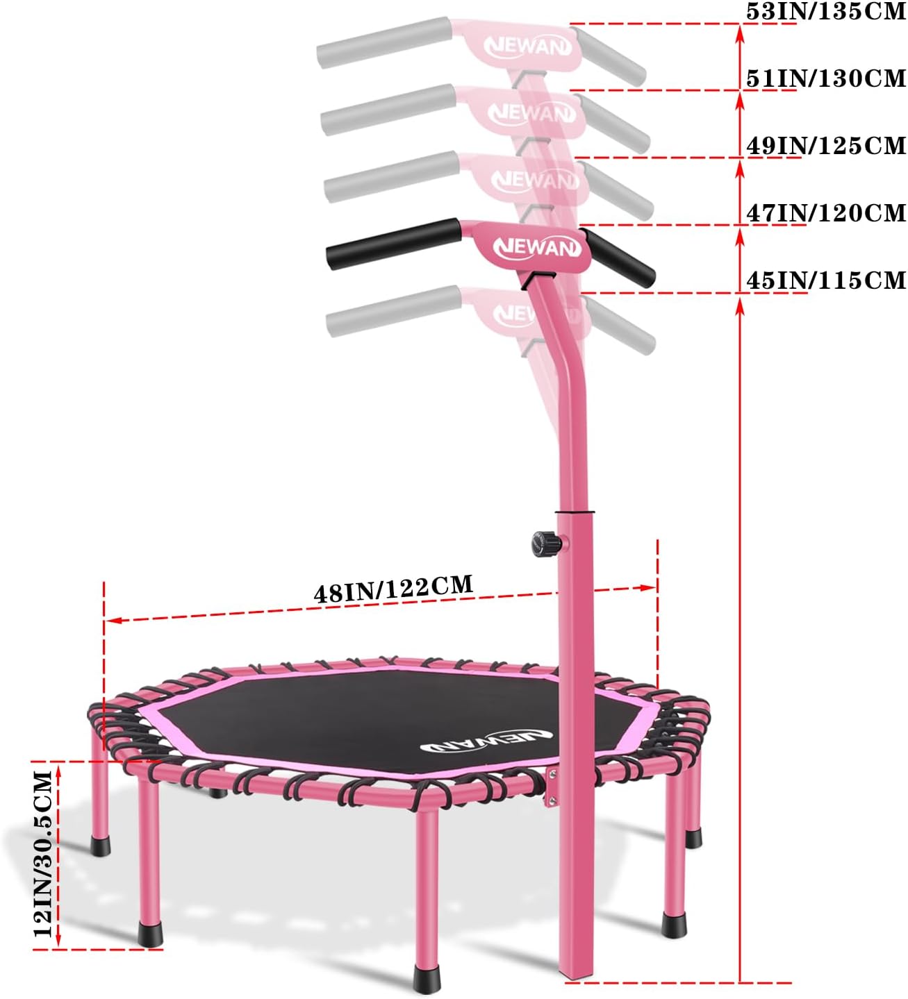 Newan 48" Fitness Trampoline with Adjustable Handle Bar