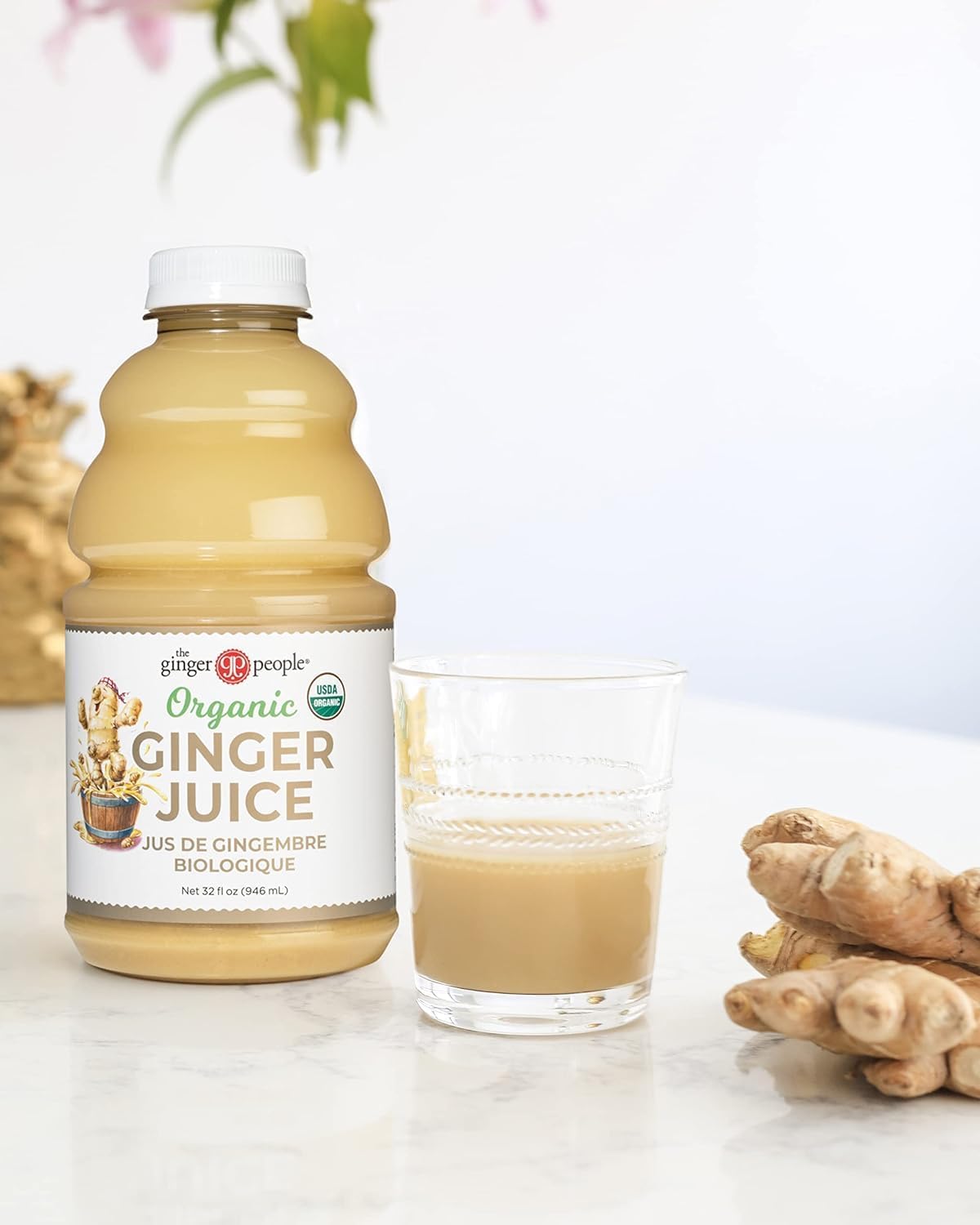 Organic Turmeric Juice, 99% Pure Turmeric Juice by The Ginger People – Drug Free Support, Non-GMO, Premium Quality, 32 Fl oz Bottle (Pack of 1)