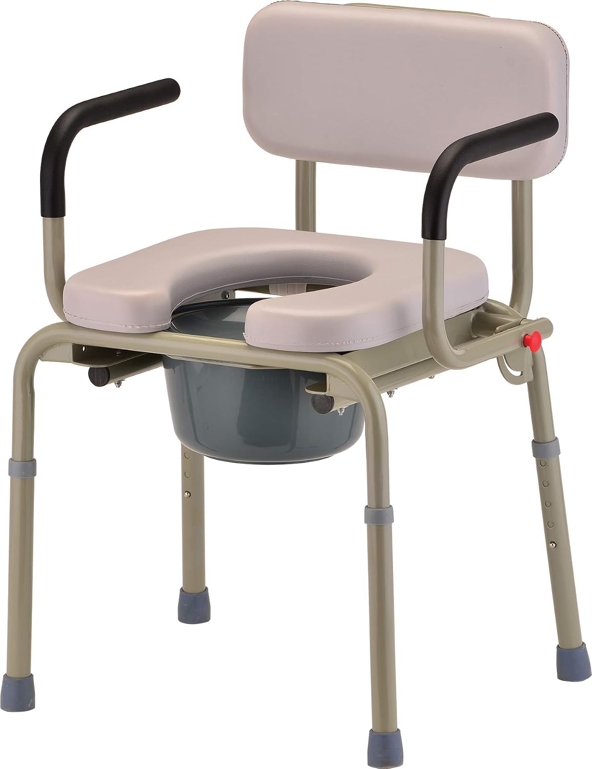NOVA Medical Products Drop Arm Commode with Padded Seat and Back, Drop Down Arms for Easy Transfer