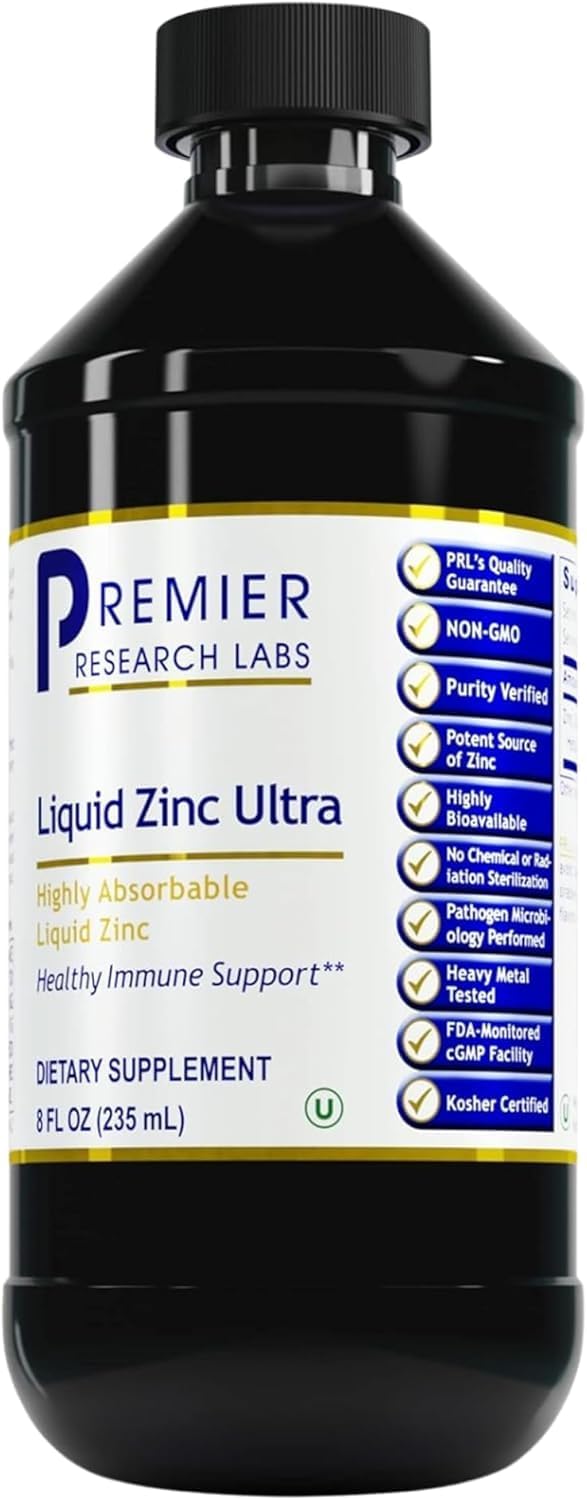 Premier Research Labs Liquid Zinc Ultra Supplement - for Immune Support & Well-Being for Adults & Kids, Highly Absorbable Drops