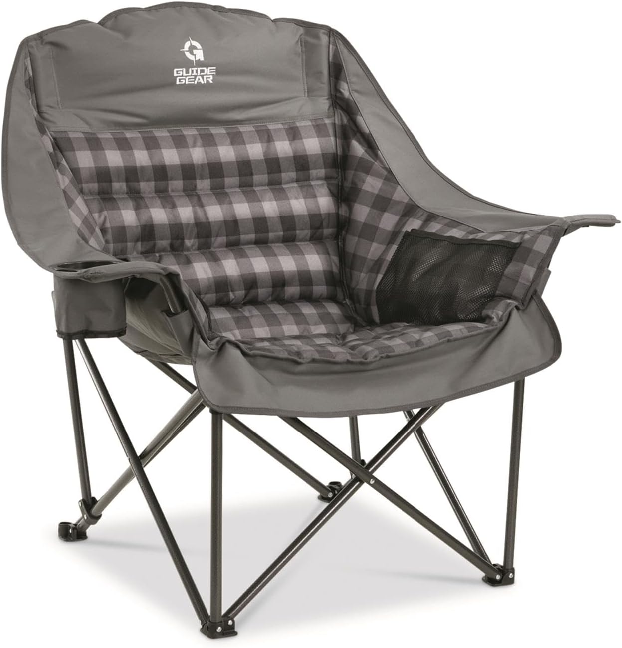 Guide Gear Oversized Extra Large Padded Camping Chair, Portable, Folding, Large Camp Lounge Beach Chairs for Outdoor, Adults, Men and Women