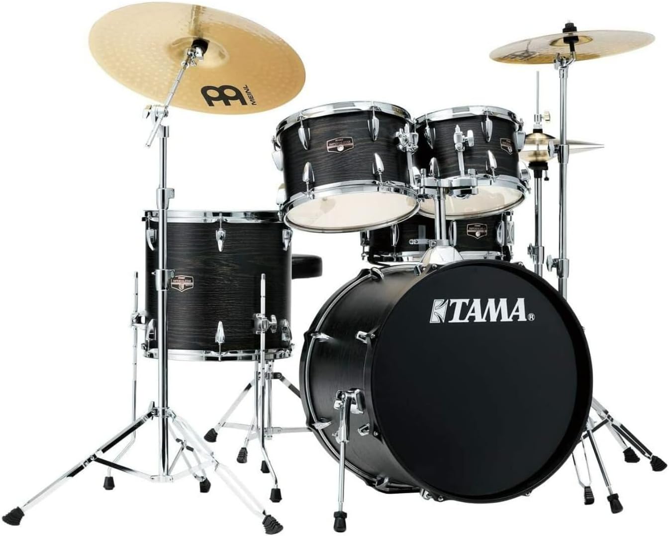 Tama Imperialstar Complete Drum Set - 5-piece - 20" Kick - Black Oak Wrap