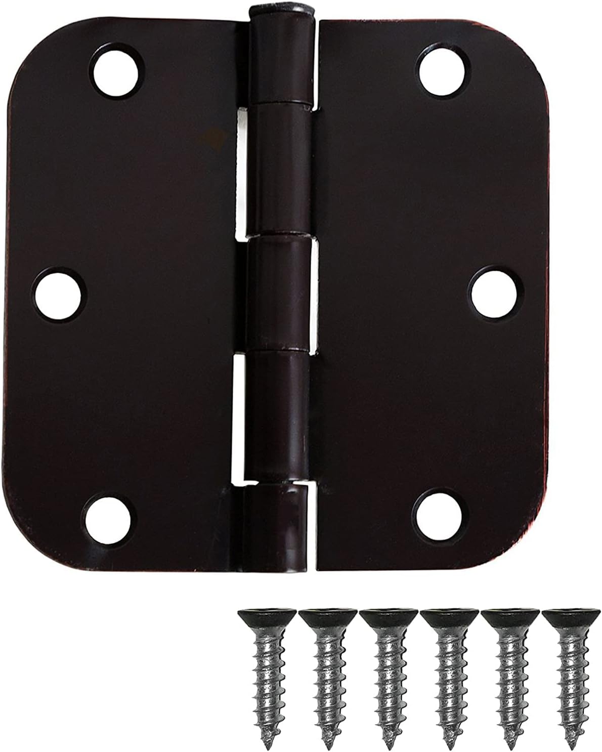 Ilyapa Door Hinges, 3.5x3.5 Inch - Satin Nickel, 18 Pack, Includes Mounting | 5/8 Inch Radius Corners, For Standard Interior Doors, Satin Nickel Finish, Screws