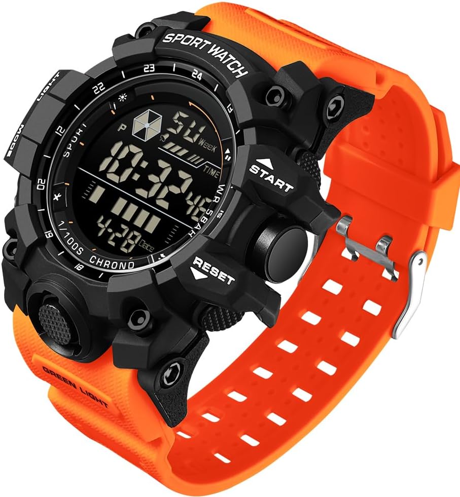 FANMIS Men's Digital Sport Watch Military LED Alarm Waterproof Quartz Watch | Tactical Outdoor Sport Watch Multi Function Led Display Alarm Stopwatch Date Quartz Rugged Style Daily Water Resistance