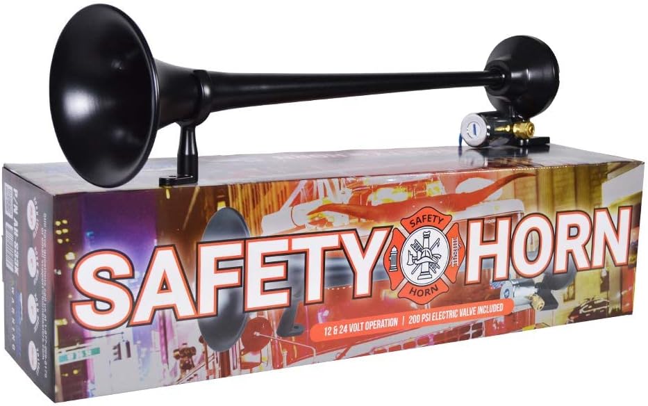 HornBlasters Safety 12/24 Volt Air Horn Only - Loud Fire Truck Tone - Super Efficient