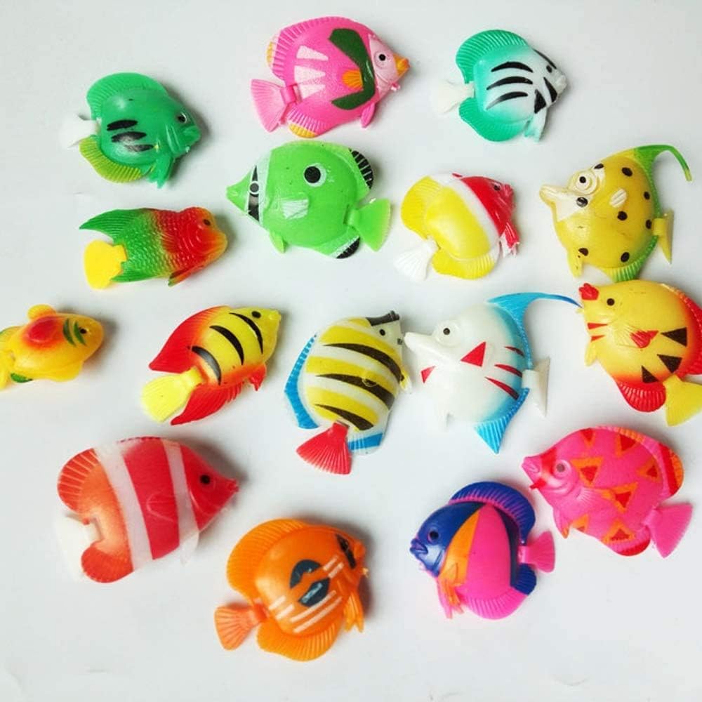 Brewish Artificial Lifelike Plastic Fish for Aquarium Tank Decorations Ornaments | Random Pattern Moving Floating Fishes Toy for Swimming in Bubble