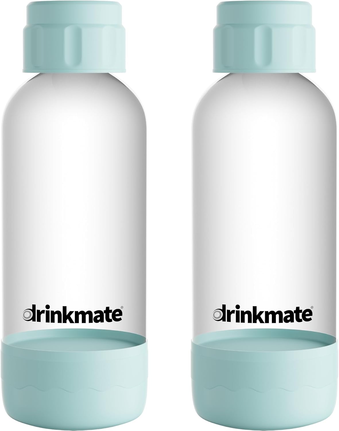 DrinkMate 0.5L Replacement Carbonation Bottles | Compatible with OmniFizz, LUX, and Spritzer | Matte Black, Pack of 2
