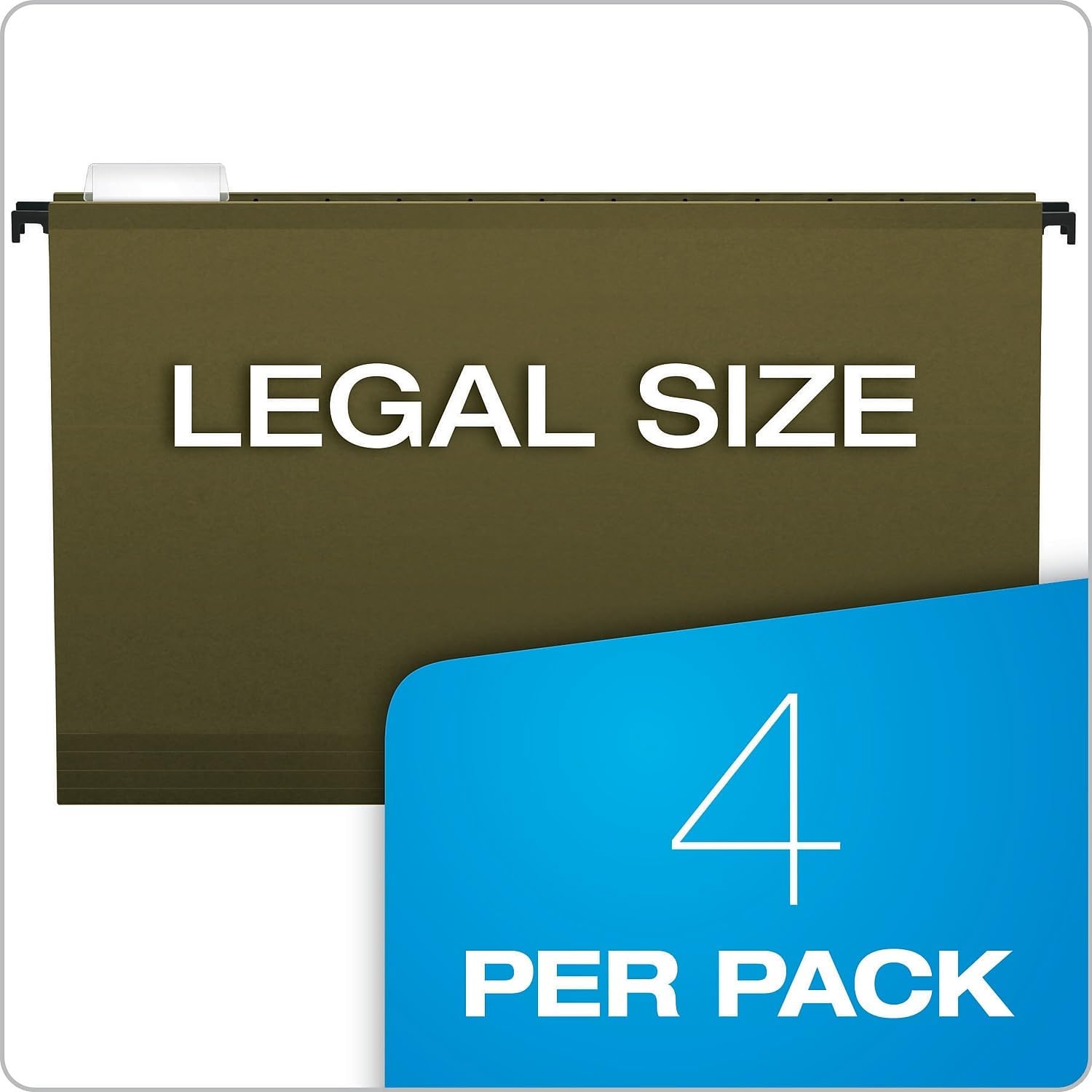Pendaflex SureHook Hanging File Folders, Legal Size, Standard Green, 4/Pack (PFX 09317)