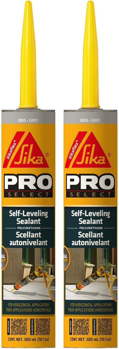 SIKA Sikaflex Self-Leveling Sealant, Gray Polyurethane, Fast Curing, for Concrete Expansion Joints, Waterproof, Paintable, Fills Cracks up to 1.5 in., 10.1 fl. oz Cartridge