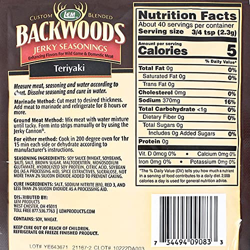 LEM Backwood Teriyaki Jerky Seasoning - Makes 5 lbs.