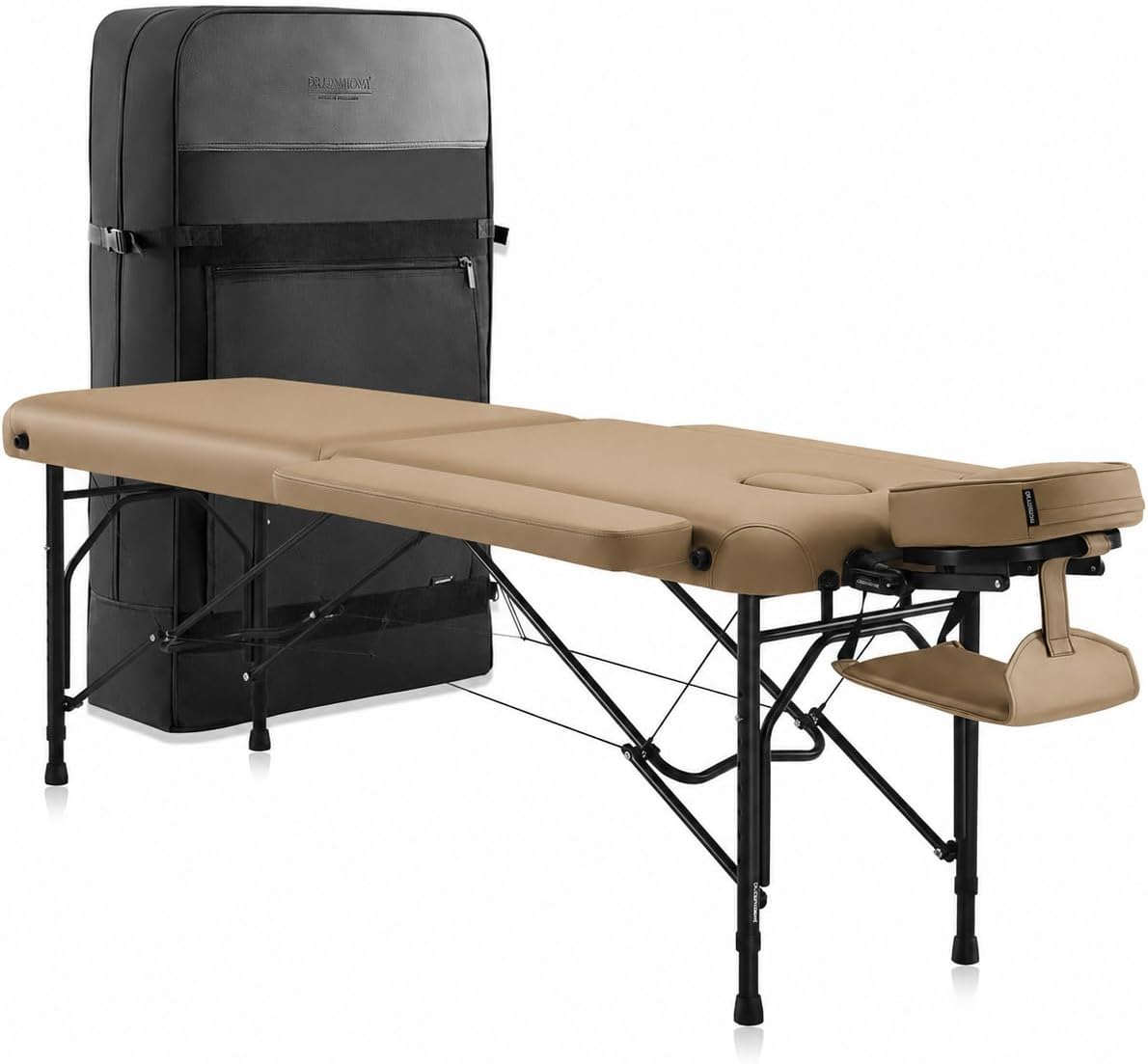 Portable Aluminum Massage Table, Foldable Travel Bed, 70 x 21, Black | Aluminum Frame · 3" Memory Foam · 450 lb Working Capacity · Foldable · Massage, Spa & Mobile Therapy
