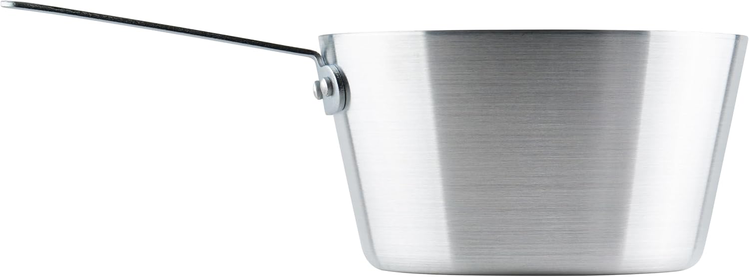 Winco 3 3/4 qt Heavy-Duty Tapered Aluminum Sauce Pan, 3.75 qt | Tapered sides, Heavy-duty, Riveted handle, Great for Cooking and Food Preparation