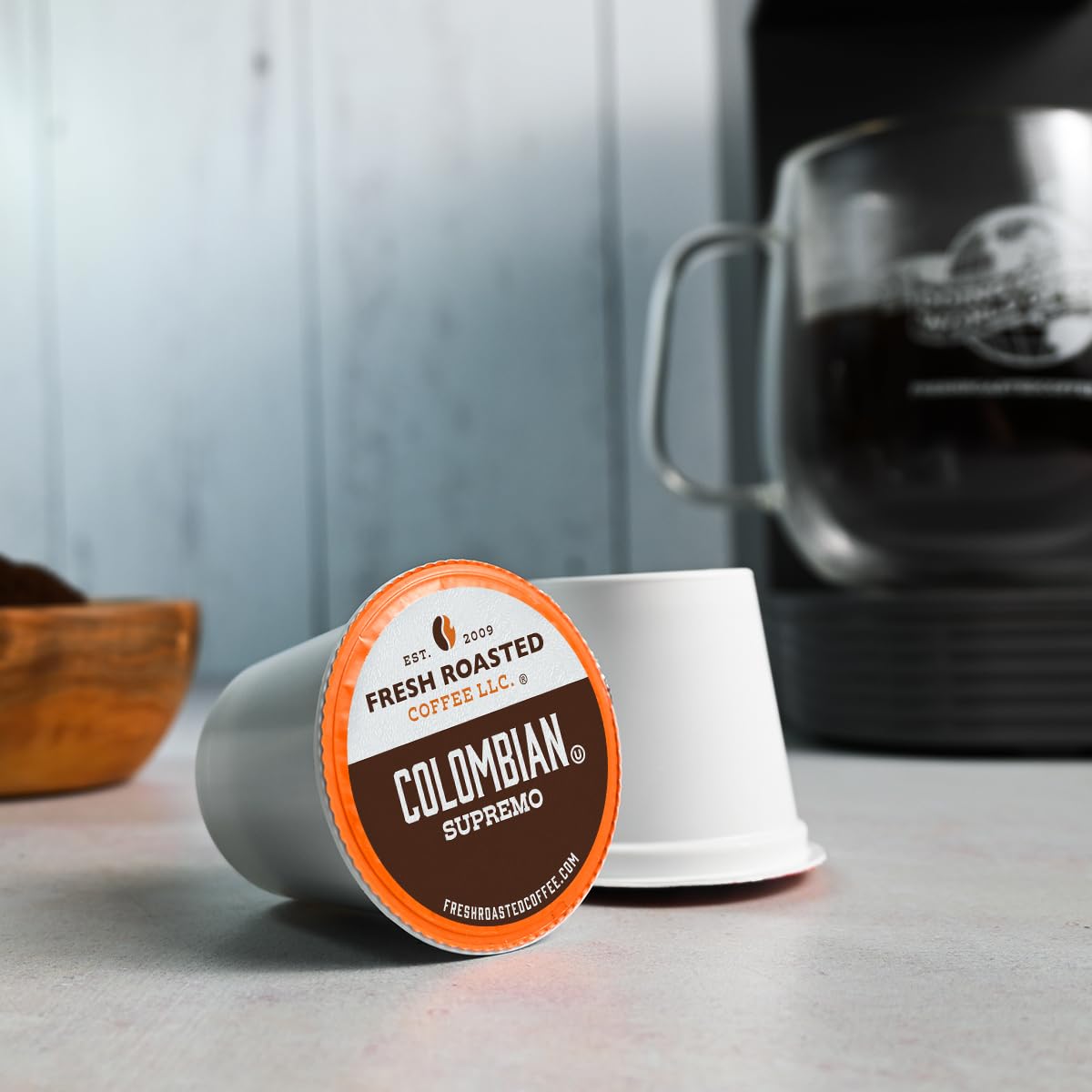 Fresh Roasted Coffee, 100% Colombian K-Cup Pods for Keurig Brewers, Medium Roast, Kosher, 96 Count Loose Pack
