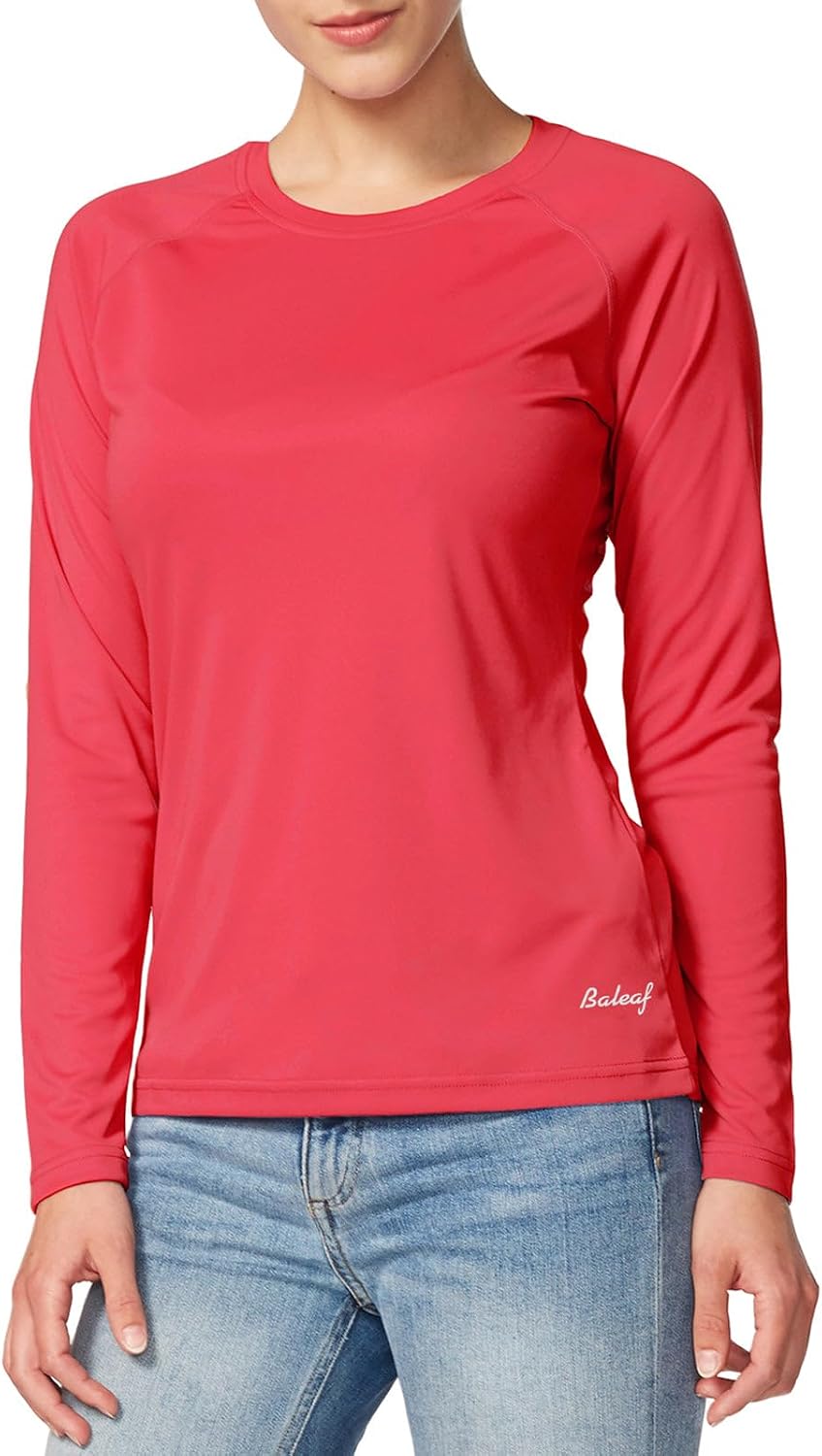 baleaf Women's UPF 50+ Sun Shirts Long Sleeve Stretchy Quick Dry | Lightweight, Rash Guard, UPF 50+ Sun Protection, Breathable Comfort material for Hking Workout, Excellent for hot weather