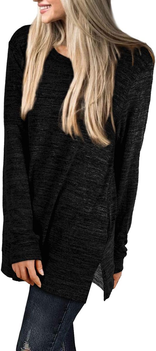 XIEERDUO Womens Casual Sweatshirts Long Sleeve Shirts Oversized With Pocket Tunic Tops S-3XL