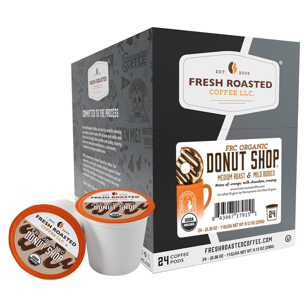 Fresh Roasted Coffee, Organic Colombian K-Cup Pods for Keurig Brewers, Medium Roast, USDA Organic, Kosher, 24 Count (Pack of 3)