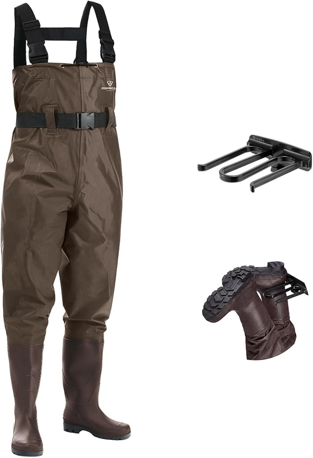 Waders for Men Waterproof Women Fishing Chest Wader with Boots | 2-Ply Nylon/PVC, for hunting & fishing, with boot hanger