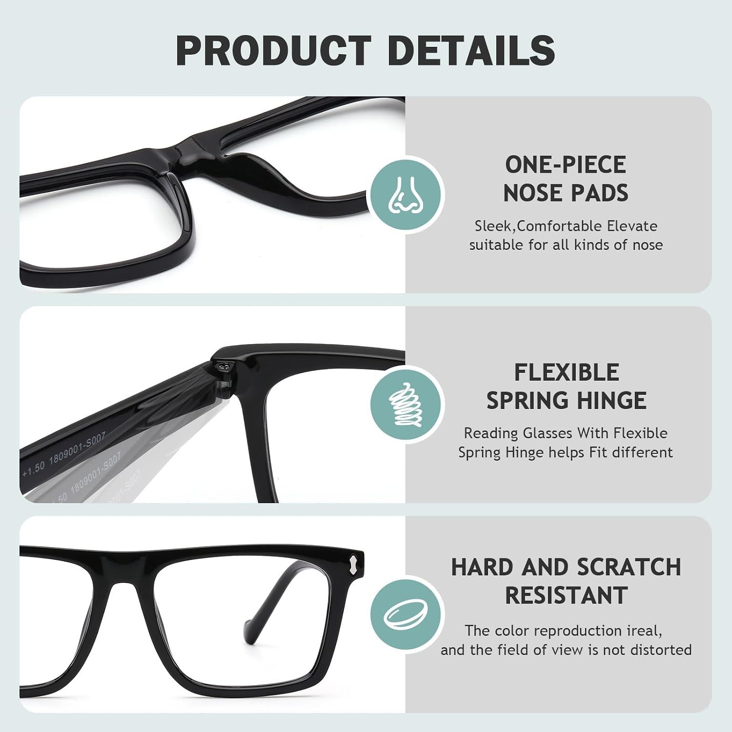 AQWANO Oversized Computer Reading Glasses Blue Light Blocking, 4 Pairs Stylish Fashion Design Anti UV Ray/Eye Strain/Glare Readers Men Women, 1.5