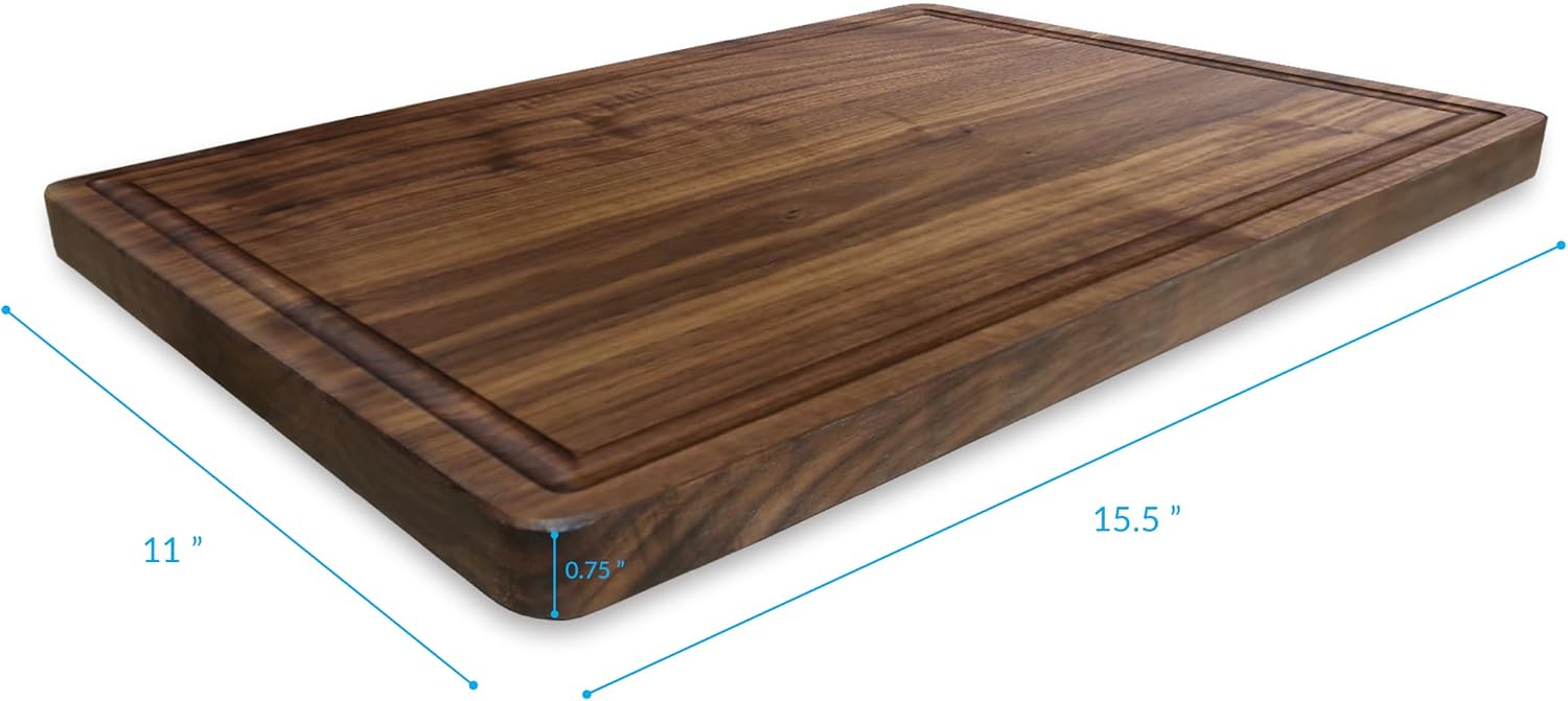 Casual Home Delice Rectangle Juice Drip Groove Cutting Board 15.5" Wx11 Dx0.75 H, Maple