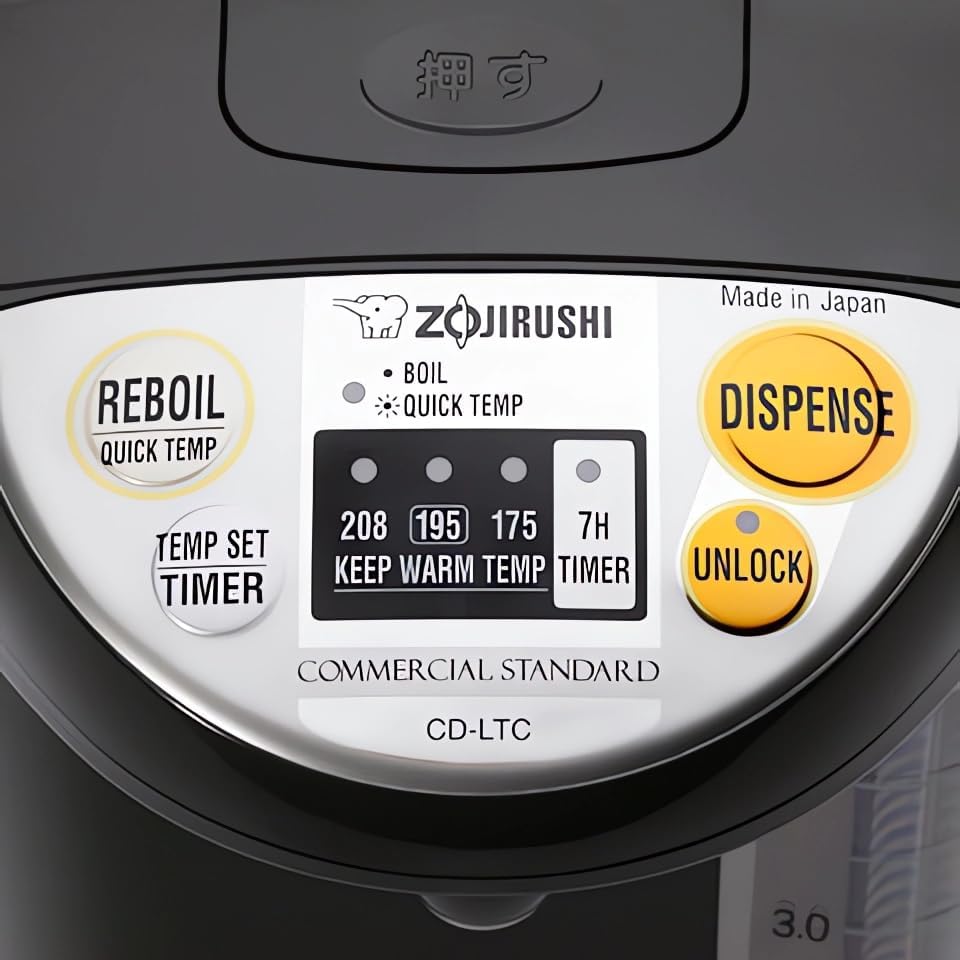 Zojirushi CD-LTC50 Commercial Water Boiler and Warmer (169 oz, Black) | Large-capacity dispensing for offices, hospitality and service areas