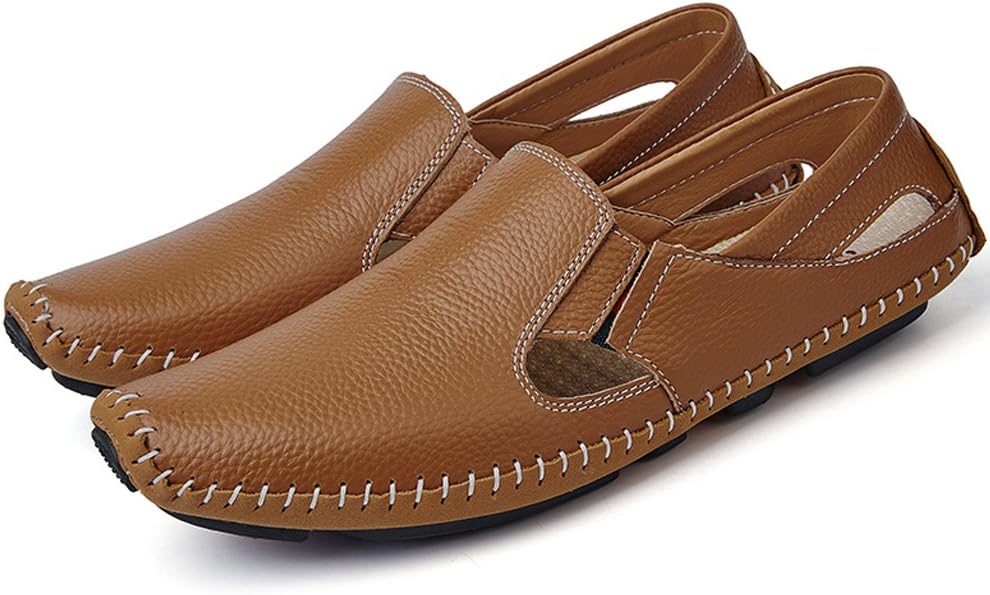 Men's Driving Shoes Leather Slipper Casual Slip on Loafers | Top Grain Leather Upper, Moccasin Toe, Slip-on, Traction Rubber Outsole, Mens Dress Shoes, Mens Casual Loafers