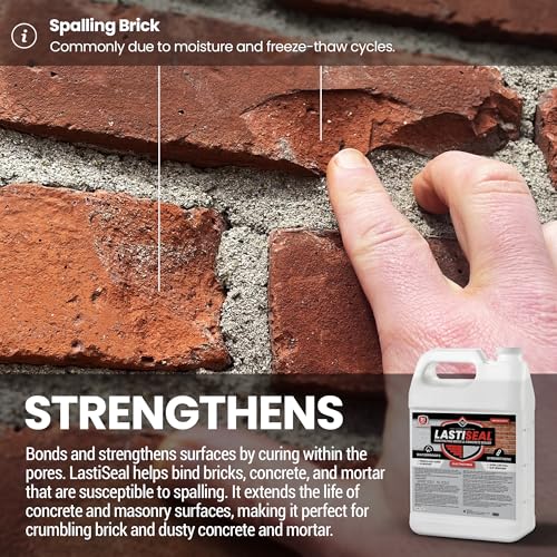 LastiSeal Brick & Concrete Sealer – Deep-Penetrating Sealer that Strengthens Surfaces – Water-Resistant Protection for Brick