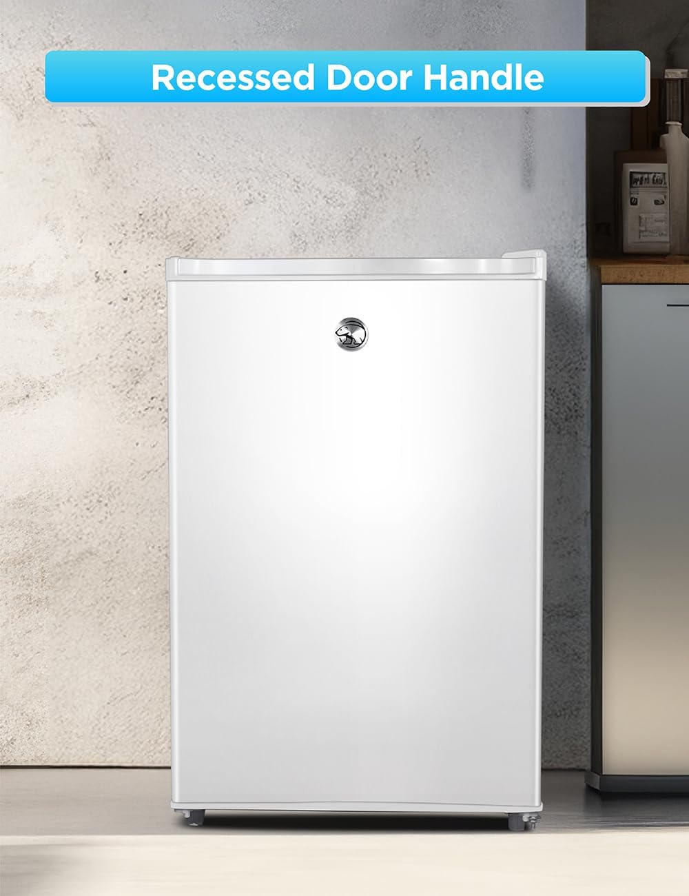 Commercial Cool Upright Freezer, Stand Up Freezer 5 Cu Ft with Reversible Door, White