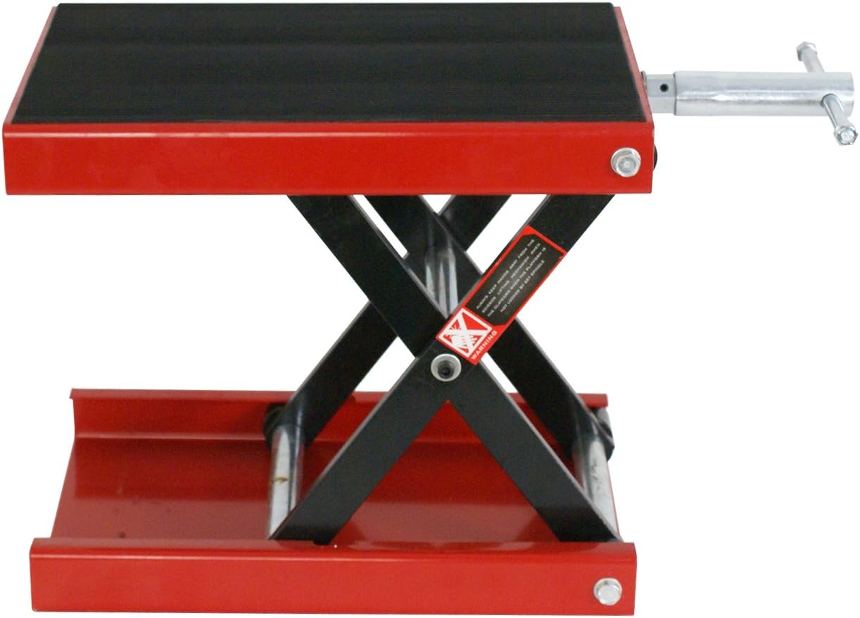 Motorcycle Lift 1100 LB Capacity Wide Deck Motorcycle Center Scissor Lift Jack Hoist Stand for Street Bikes Cruisers Touring Motorcycles Scooter ATVs