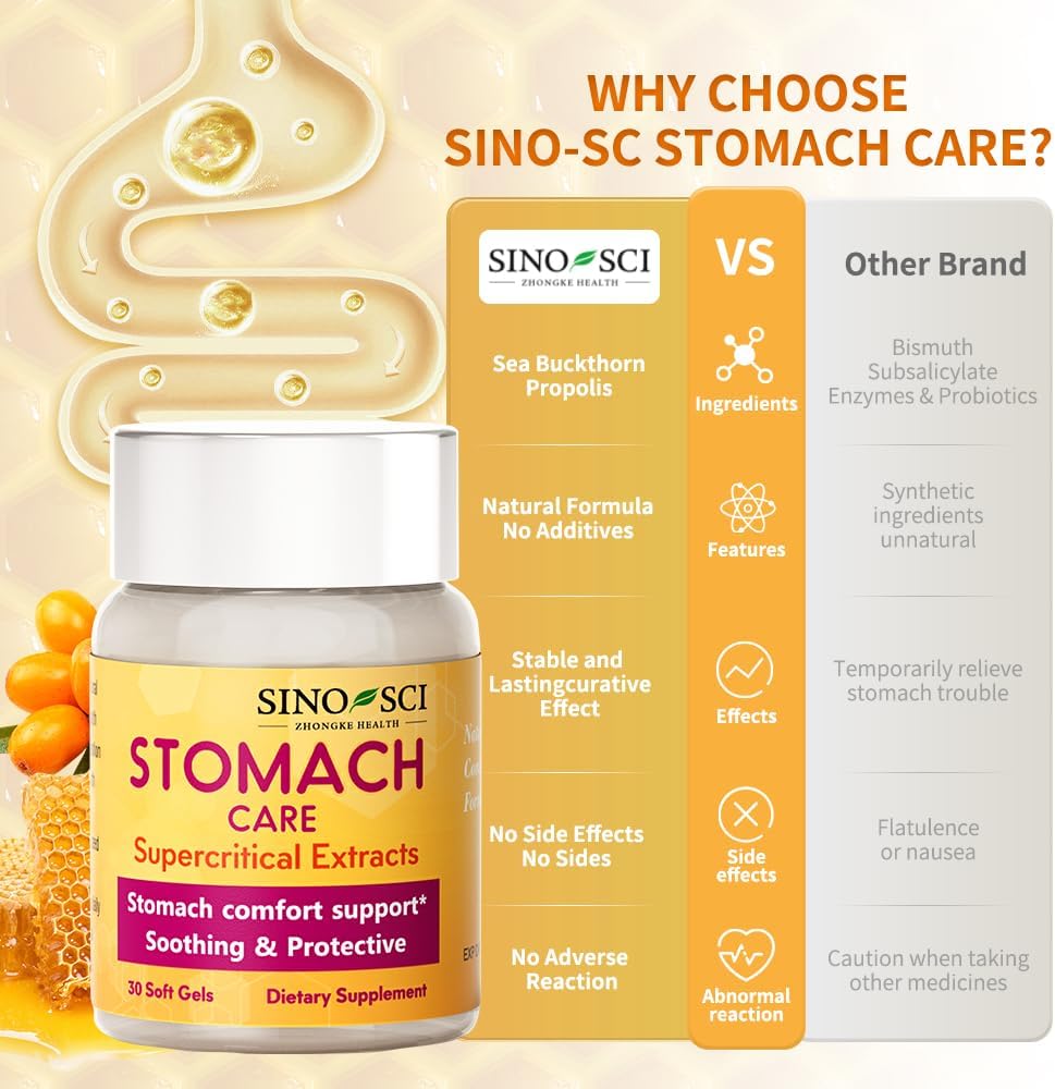 Stomach Care – Helps Reduce Gas & Bloating, Supports Healthy Digestion and Digestive Comfort, 30 Capsules