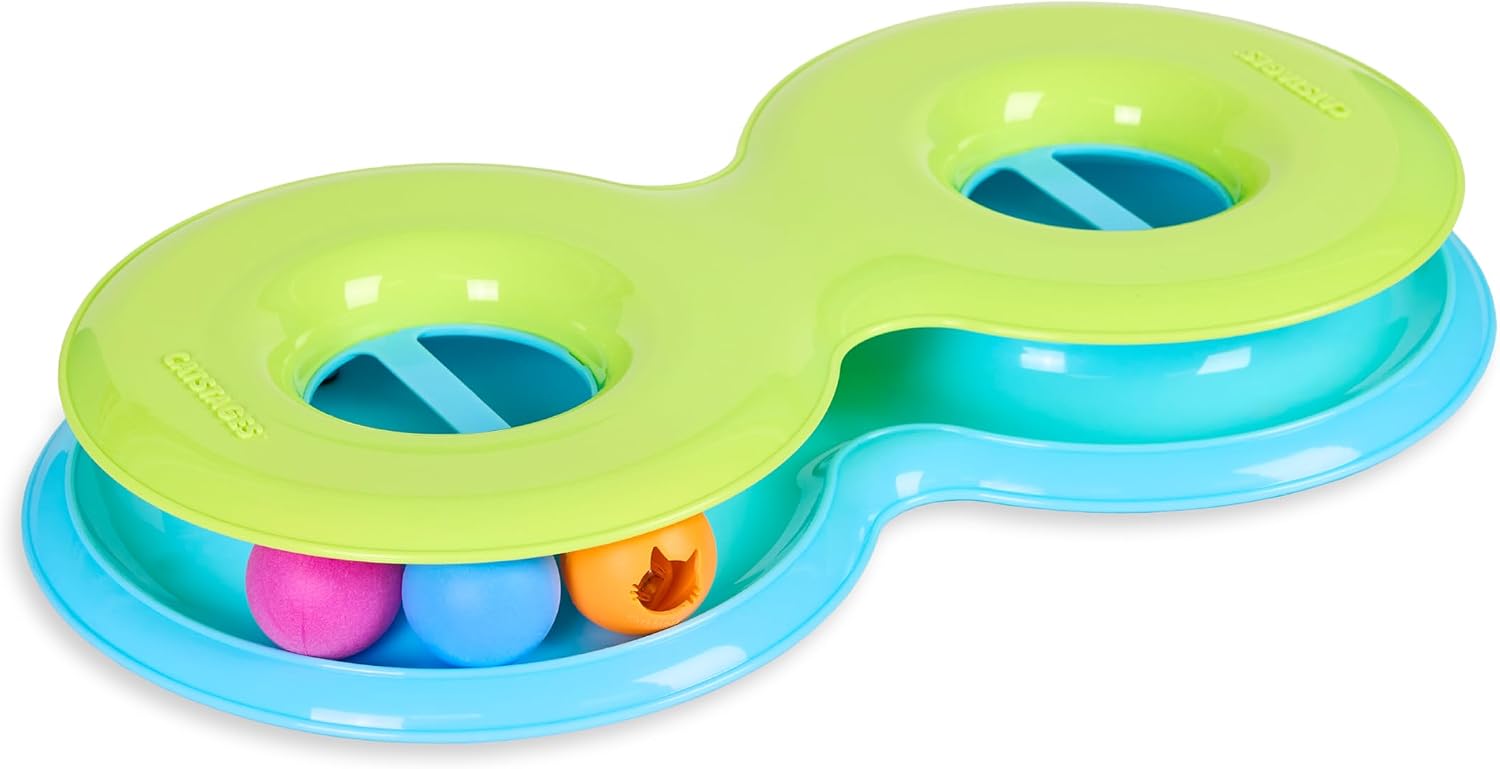Catstages Tower of Tracks Cat Toy – 3-Level Track Tower with 6 Balls, Interactive Cat Toy for Indoor Enrichment
