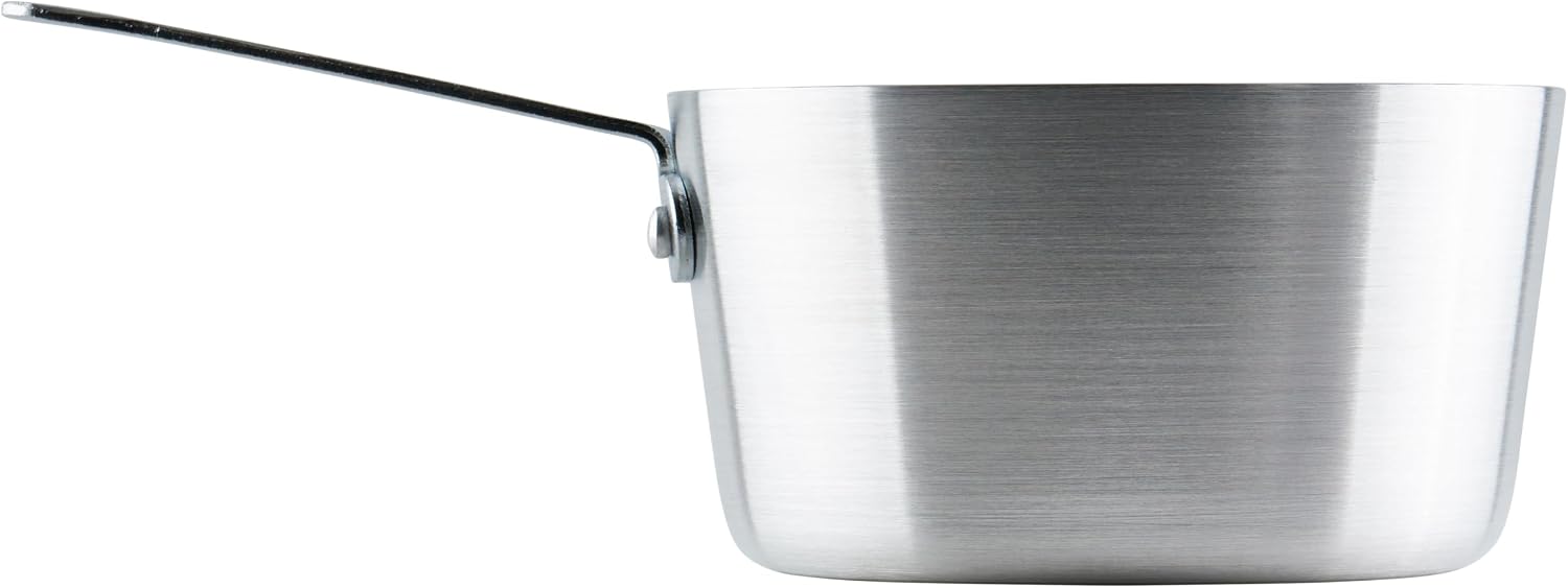 Winco 3 3/4 qt Heavy-Duty Tapered Aluminum Sauce Pan, 3.75 qt | Tapered sides, Heavy-duty, Riveted handle, Great for Cooking and Food Preparation
