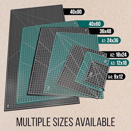 U.S. Art Supply 40" x 60" Self-Healing Cutting Mat 5-Ply - Double-Sided Green/Black Craft Mat, Non-Slip Cutting Mats for Crafts, Sewing, Quilting, Scrapbooking | Double-Sided Green/Black Craft Mat, Non-Slip Cutting Mats for Crafts, Sewing, Quilting, Scra…