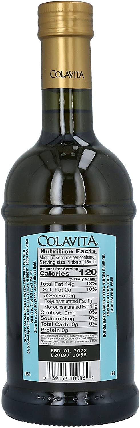 Colavita 100% Greek Extra Virgin Olive Oil, 25.5-Ounce