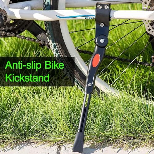Bike Kickstand, Adjustable Aluminum Alloy, 20" 24" 26", Black | For Road Mountain Bike