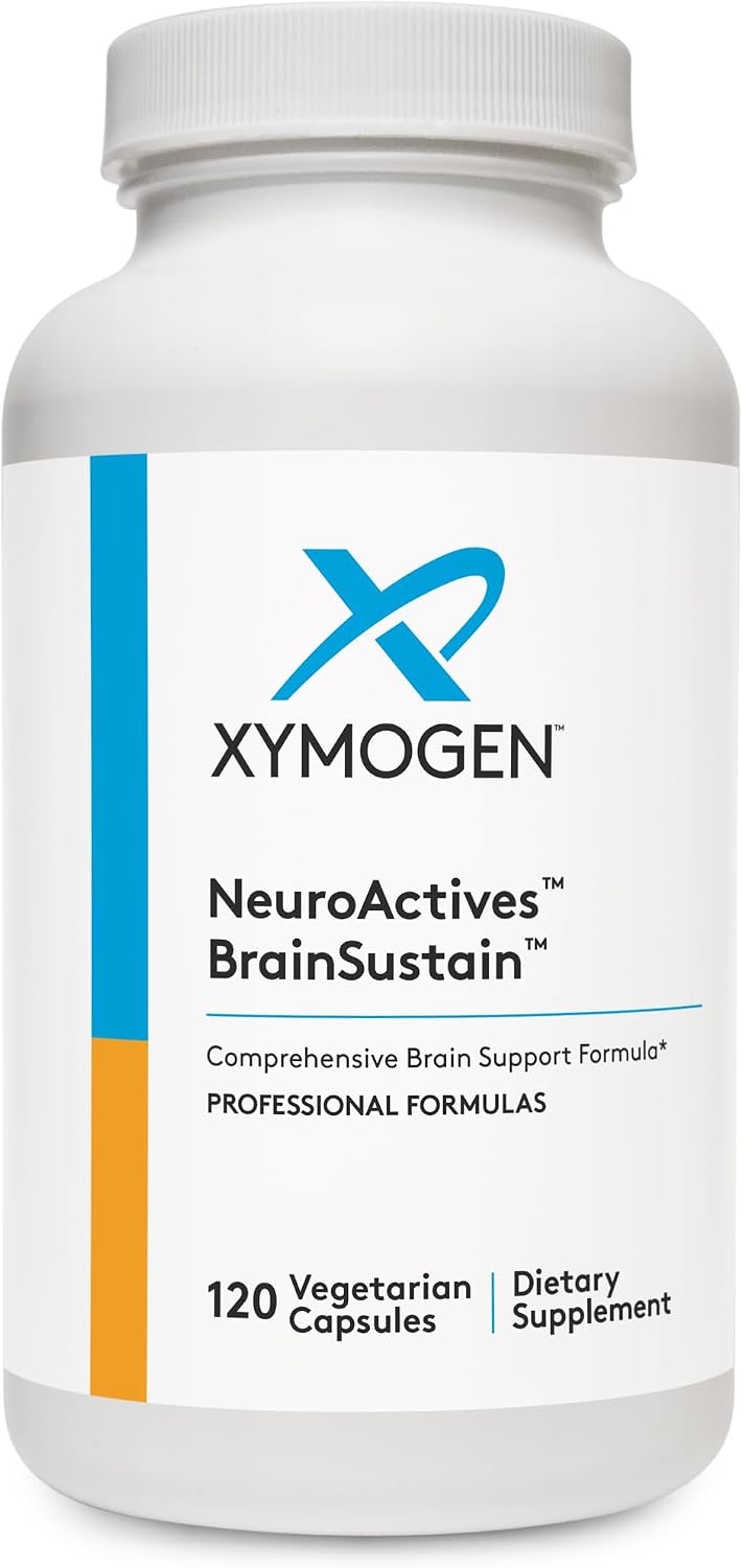 XYMOGEN NeuroActives BrainSustain - Brain Health Support with Phosphatidylserine & CoQ10 - Vegetarian, Gluten-Free & Non-GMO - 240 Capsules