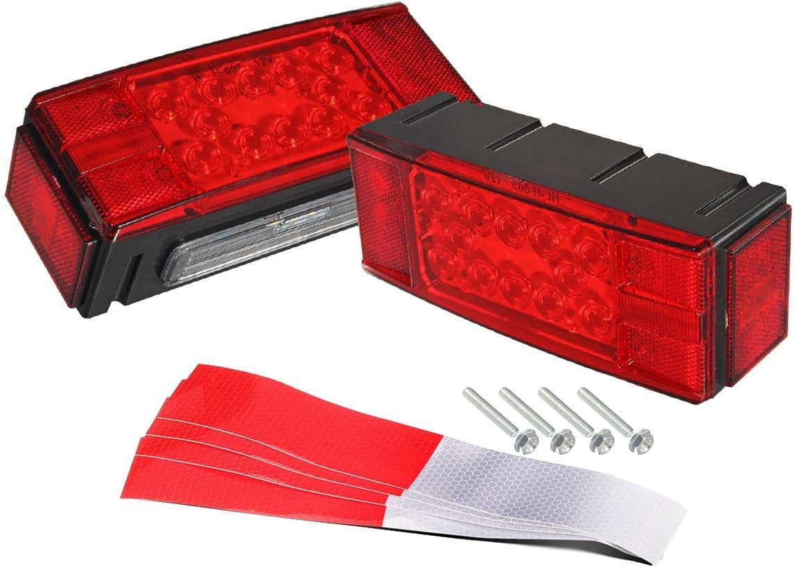 Partsam 12V LED Submersible Low Profile Rectangular Trailer Lights